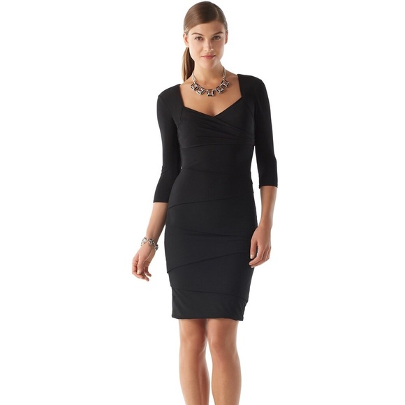 White House Black Market Dresses & Skirts - White House Black Market Instantly Slimming 3/4-Sleeve Black Dress WHBM